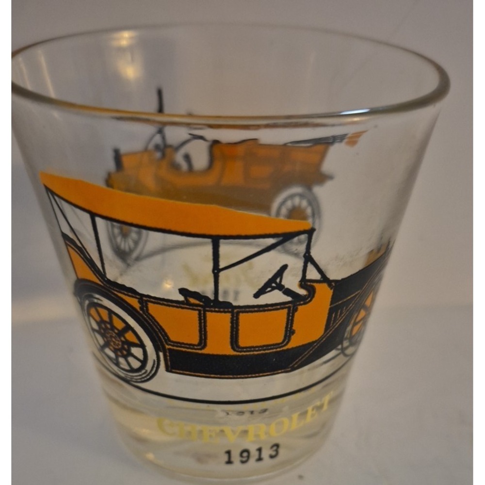 Antique Car Glass Cup Ford Chevrolet 1908-1913 Decor Display Small